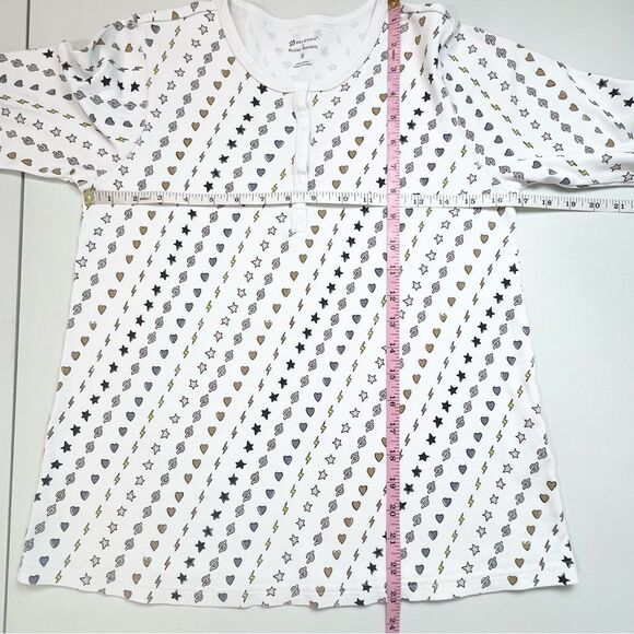 Peloton x Roller Rabbit Pajama Top Stars Lighting Bolt Peloton Logo Small - Picture 8 of 10